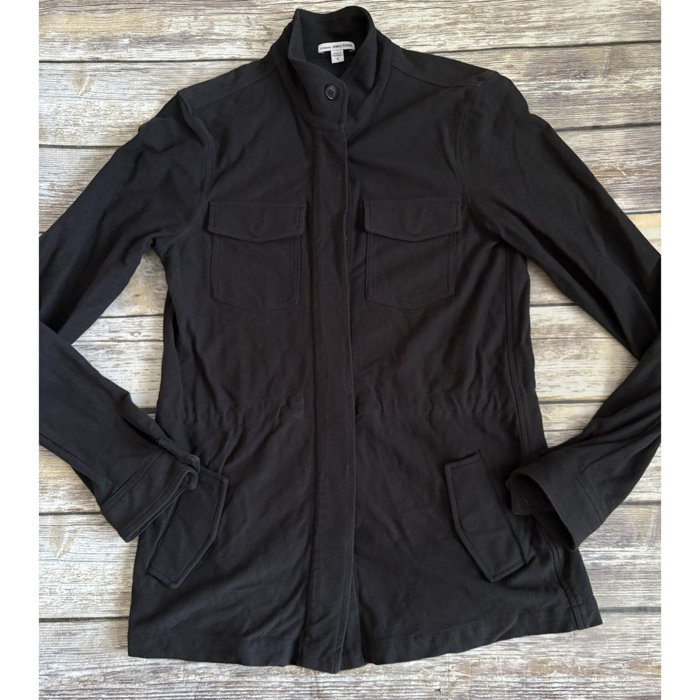 JAMES PERSE Dark Gray Drawstring Jacket Size 2